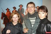 Наталья Богданова, художник Александр Ищенко и коллекционер Юлия Ветошнова