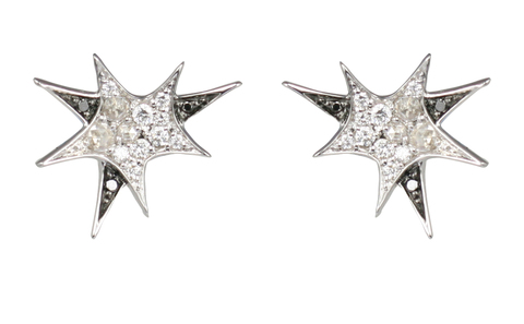 Серьги "Bang". Стреляют белыми и черными бриллиантами