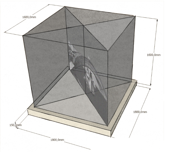 Модель моста Кулибина архитектора Ивана Гадалова. Мост состоит из одного свода без свай и дуги.