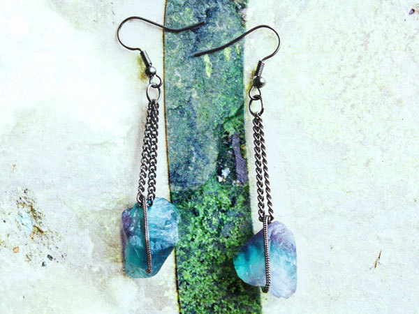 Серьги: флюорит