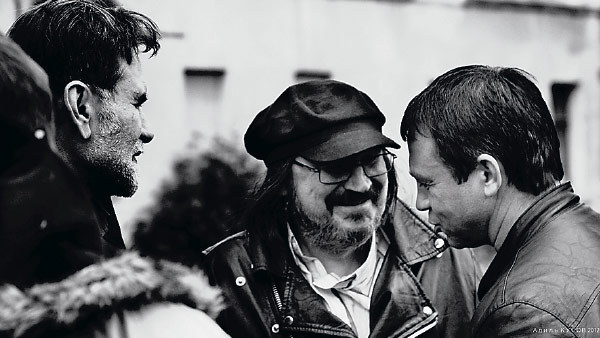 Сергей Сельянов, Алексей Балабанов, Александр Мосин на съемках фильма «Я тоже хочу».