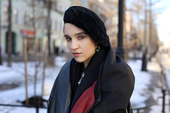 пальто Greatcriss, берет — винтаж, шарф American Apparel, подвеска — Елена Камаева