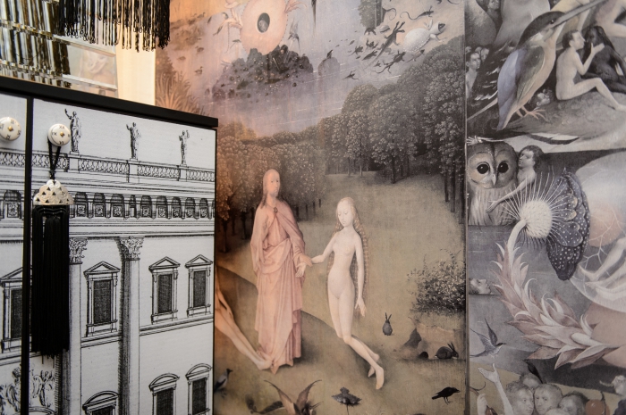 Обои с картиной «Садом земных наслаждений» Иеронима Босха сделаны на заказ.