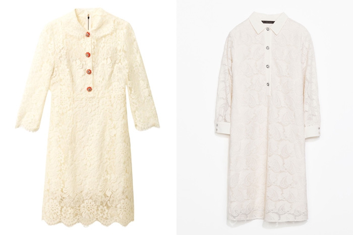 Платье Dolce & Gabbana, 92 600 рублей; Zara, 3 799 рублей