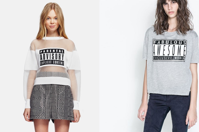 Alexander Wang, 35 000 рублей; Zara, 899 рубоей