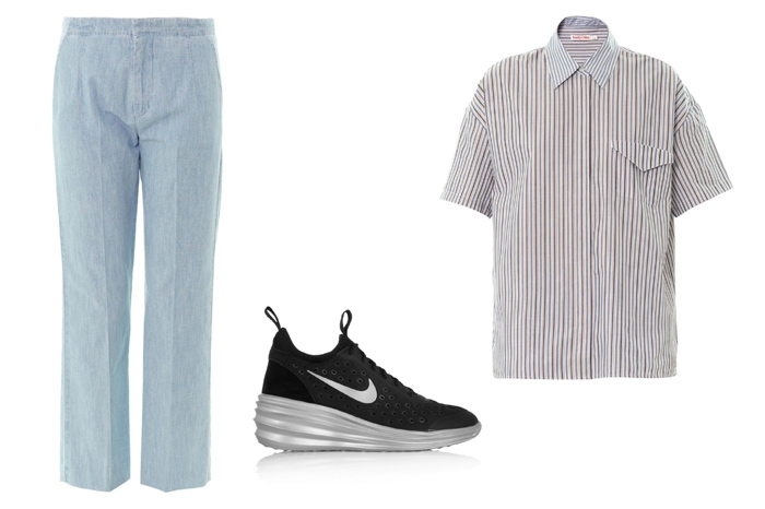Брюки See by Chloe; рубашка See by Chloe, кросовки Nike