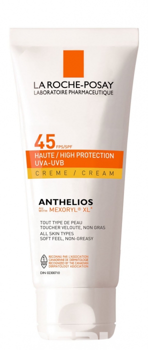 Тающий солнцезащитный крем для лица «Anthelios» от LaRoche-Posay представляет в линейке несколько степеней защиты – от 30 до 60 SPF. Содержит богатую