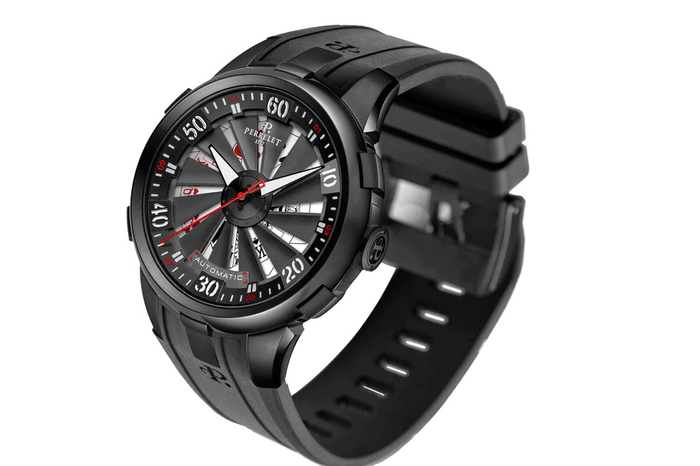 Turbine XL Vegas, Perrelet Крайне азартная игра — ухватить взглядом под крутящейся титановой турбиной либо два флеш-рояля, либо колесо рулетки, по