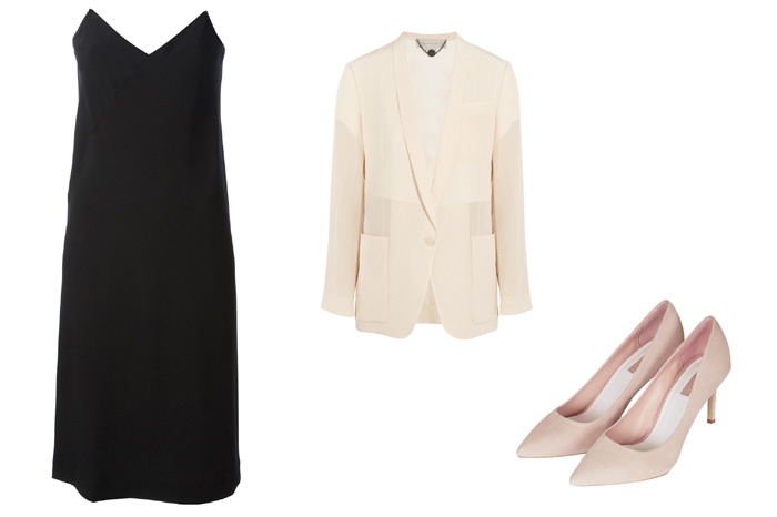 Платье DKNY (ДЛТ), жакет Stella McCartney, туфли Topshop