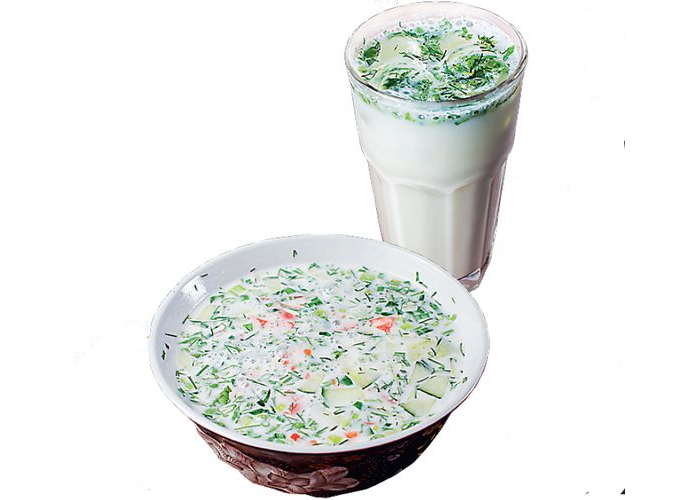 Овощная окрошка, айран