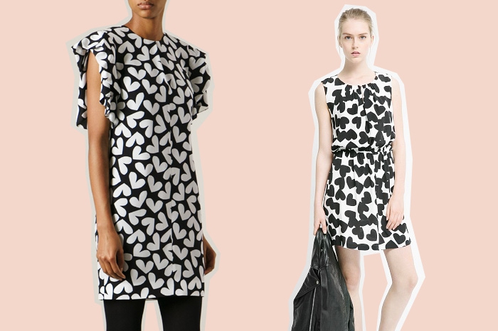 Saint Laurent, 86 900 рублей; Mango, 1 999 рублей Второй сезон подряд Эди Слиман доказывает, что не только масс-маркет может копировать люксовые вещи