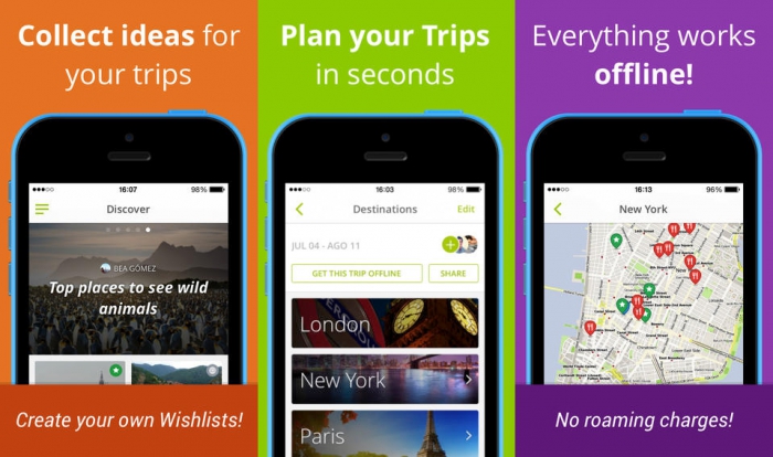TouristEye Платформа: iOS, GooglePlayЦена: бесплатно Еще одно приложение для тех, кто любит планировать все заранее. В нем можно отмечать любые