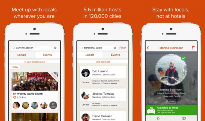 Couchsurfing Платформа: iOS, GooglePlayЦена: бесплатно Движение каучсерферов все еще живо и перестало восприниматься как что-то сумасбродное и опасное