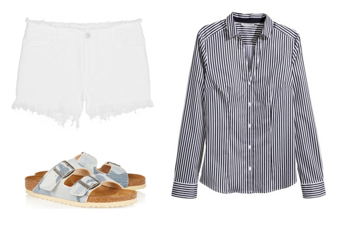 Шорты Alexander Wang, 8 700 рублей; рубашки H&M, шлепки Birkenstock