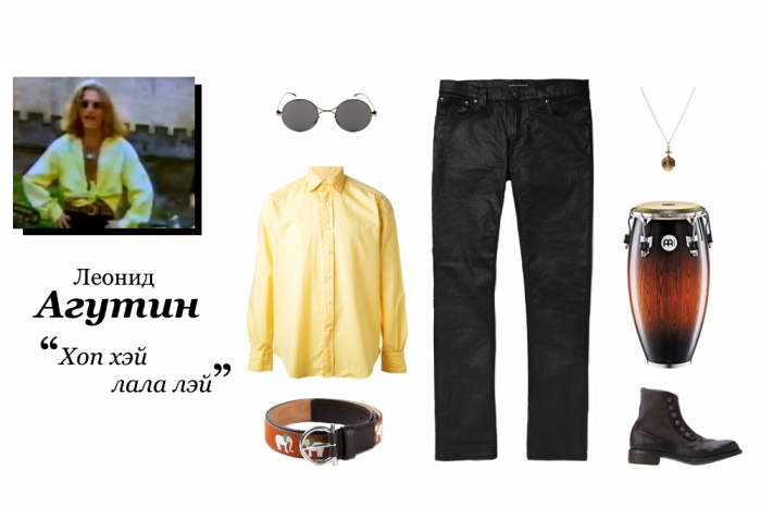 Футболка Glanshirt (завязать узлом на животе), джинсы Nudie, ремень Salvatore Ferragamo, подвеска Asos