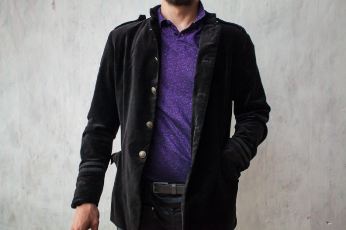 Кофта из люрекса Topman, бархатный пиджак H&M