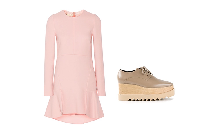 Платье Marni, ботини Stella McCartney (все — 3 этаж ДЛТ)