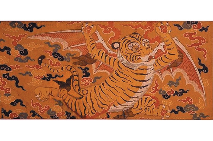 Расшитый парчой шелковый флаг. Династия Мин, XVI век