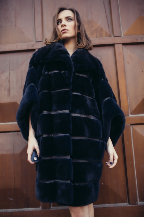 Жакет из меха норки и кожи питона Manoel Cova