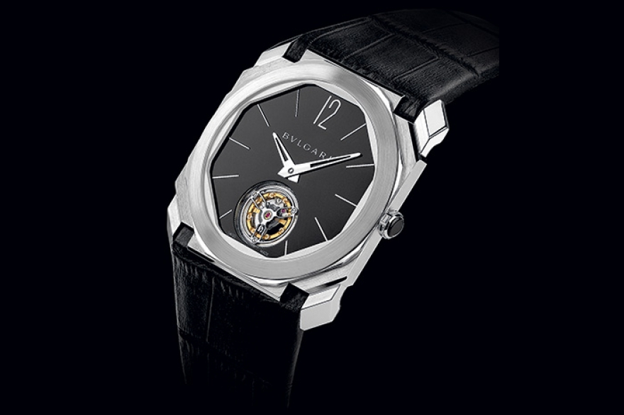 Octo Finissimo Tourbillon, BLGARI Всего пару лет назад на звание тончайшего турбийона претендовал тот, что не превышал в высоту трех миллиметров. Мир