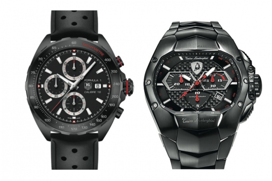 GT1, Tonino Lamborghini; Formula 1 Calibre 16, TAG Heuer Хронографы, которые умеют замерять среднюю скорость движения по треку, как TAG Heuer, или