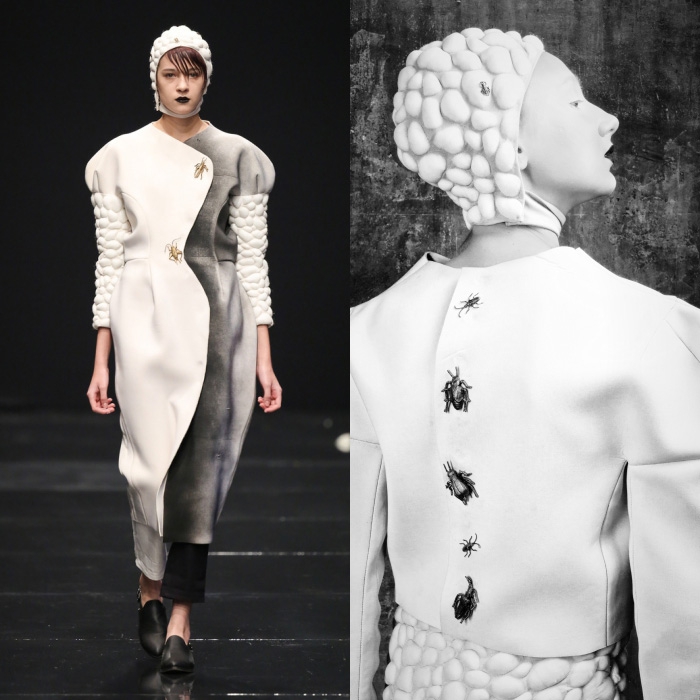 LPN-SKY При всеобщей вакханалии по поводу семидесятых и девяностых, сюрреалистические наряды молодых дизайнеров не могут не радовать. Достойный пример