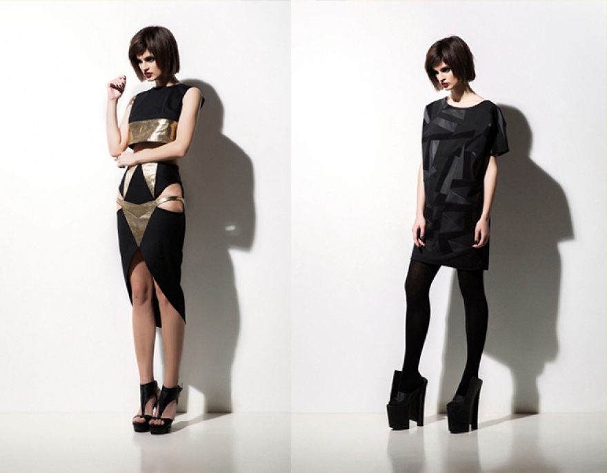 DOKUCHAEVA Анастасия Докучаева — 25-летний дизайнер-самоучка из Новосибирска, использует в коллекции трендовые материалы: парча, кожа