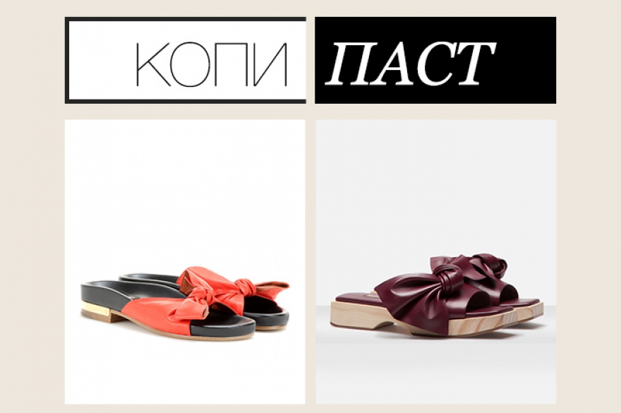 Chloe, 43000 руб.; Uterque, 9590 руб. Признаемся честно, бюджетный вариант летних сандалий с бантом нам по душе больше оригинала. Из-за деревянной