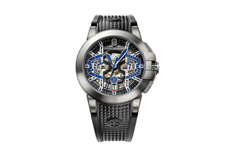 Корпус хай-тек часов Harry Winston Project Z9 выполнен из гипоаллергенного и стойкого к окислению сплава залиум. Ажурная решетка в местах