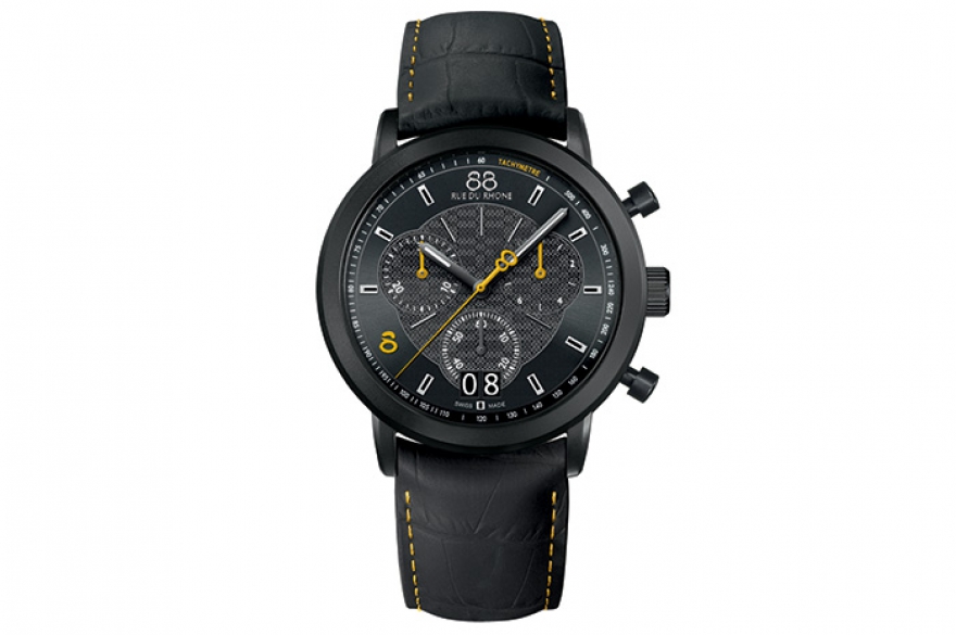 Double 8 Origin Encounter, 88 Rue du Rhone Пьер и Эли Бейрнхаймы, внуки знаменитого часовщика Раймонда Вайля, придумали мощный хронограф: косая