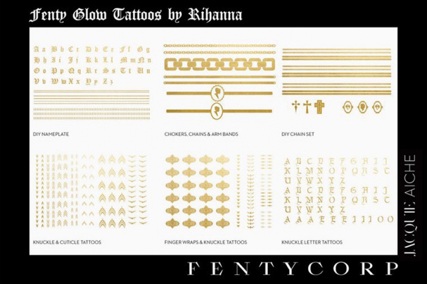 Коллекция переводных татуировок Рианны, созданная с ювелирным дизайнером Jacquie Aiche