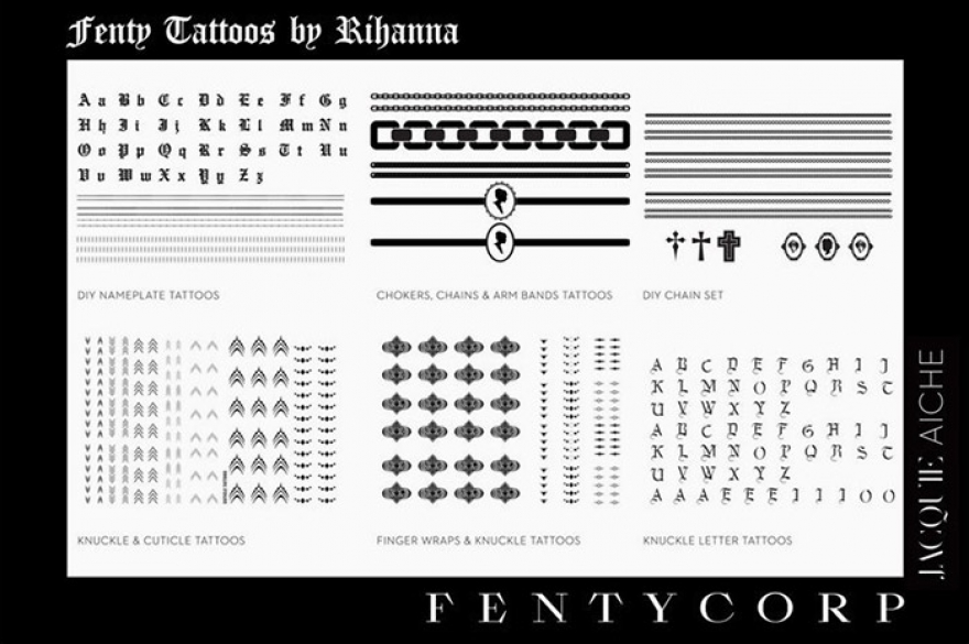 Коллекция переводных татуировок Рианны, созданная с ювелирным дизайнером Jacquie Aiche
