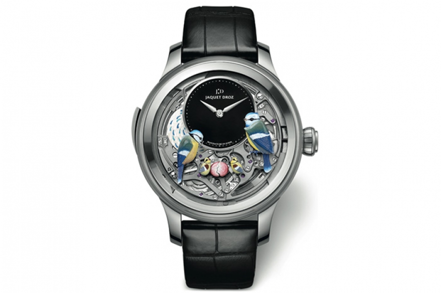 The Bird Repeater Openwork, Jaquet Droz Гарантированно лучше, чем синица в руке, будет ее многодетное семейство под стеклом часов The Bird Repeater