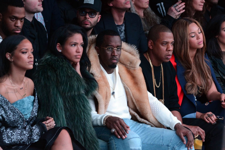 Первый ряд на показе Kanye West x Adidas Originals: Рианна, Паф Дедди, Джей-Зи, Бейонсе