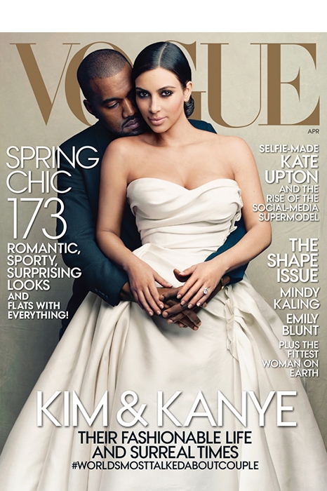 Ким и Канье на обложке Vogue USA, 2014 год