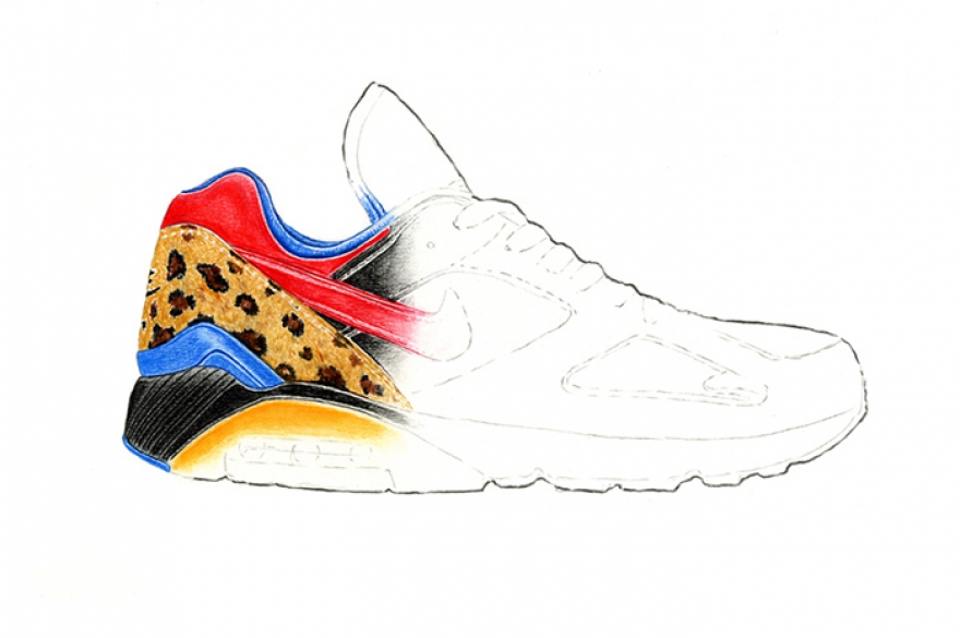 2006 год, Nike Air 180 College Dropout Дебют для Nike — ядовито-яркая пара с леопардовым принтом и изображением медведя на язычке и стельке сникеров.