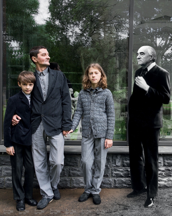 Адриан, Арон и Михаил Аникушины, внук и правнуки скульптора Михаила Аникушина