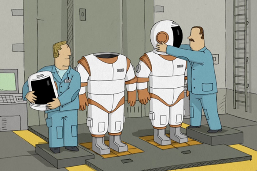 Пятнадцатиминутная лента «Мы не можем жить без космоса» рассказывает о двух друзьях, которые с детства мечтали стать астронавтами. Но приготовления к