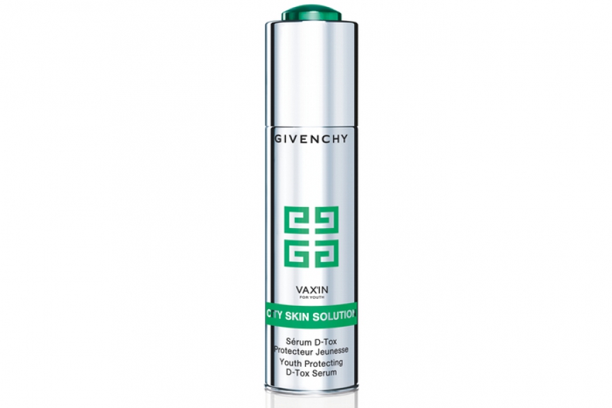 Сыворотка Vax’In for Youth City Skin Solution, Givenchy Цвет лица находится в прямой зависимости от цвета неба над головой. Голубое дает самый