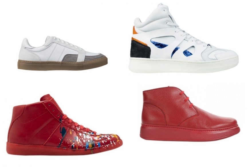 Слева направо: Our Legacy, 21 000 руб. (Mint Store), Puma, 9000 руб. (Puma), Maison Margiela, 37 300 руб. (Maison Margiela), Loriblu, 26 800 руб