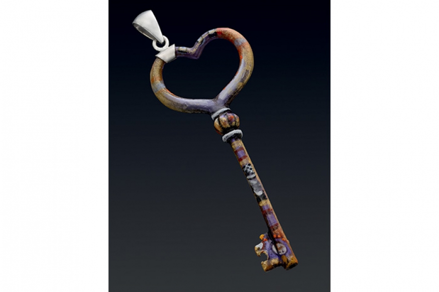 El Secreto II, Sergio Bustamante Ключ из стерлингового серебра окрашен акриловыми красками и залакирован.