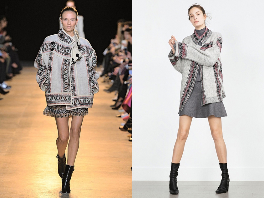 Куртка Isabel Marant, 80 000 руб.; Zara, 5 999 руб.