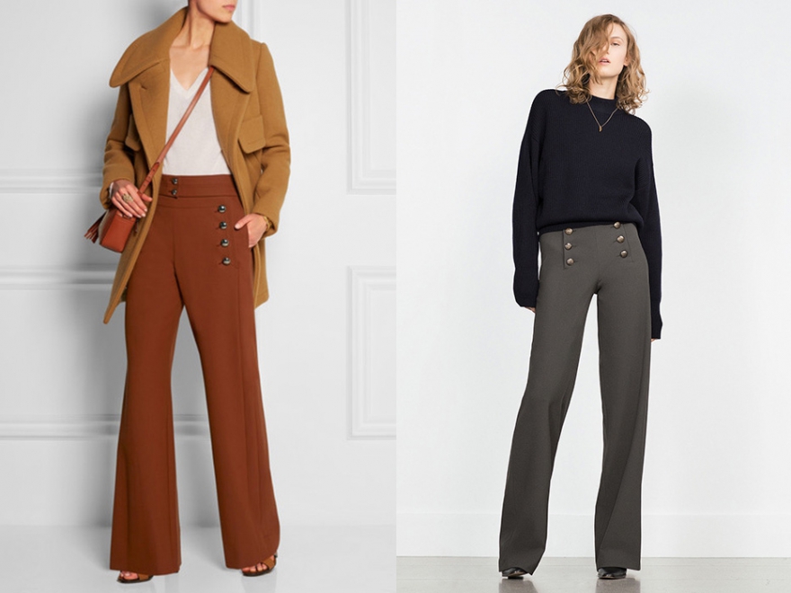 Брюки Chloe, 52500 руб.; Zara, 4 999 руб.