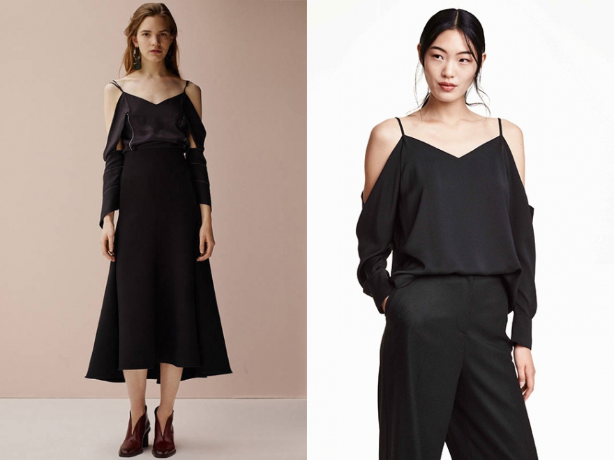 Блуза Celine, 48000 руб.; H&M, 2 499 руб.