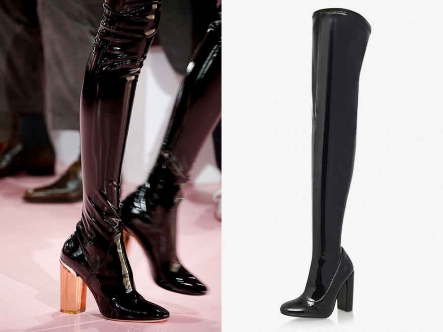 Ботфорты Christian Dior, около 120 0000 руб.; Topshop, 11 990 руб.