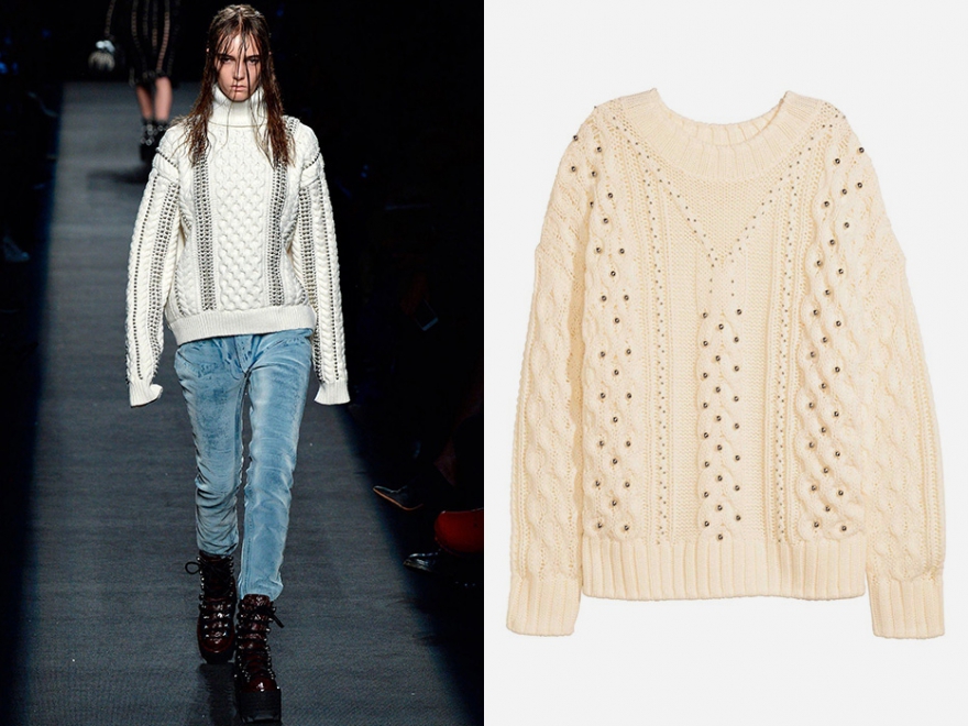 Свитер Alexander Wang, 62 000 руб.; H&M, 2 999 руб.