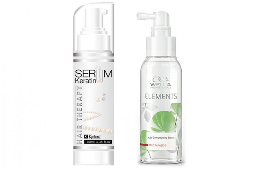 Сыворотки для волос Elements Hair Strengthening Serum, Wella Professionals и Serum Keratin, Kashmir Батл: две новые сыворотки благоразумно избежали