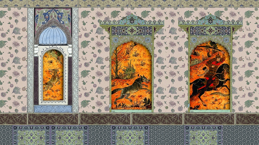 Главный фрагмент видео-оформления спектакля в слайдах.