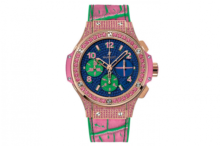 Hublot Big Bang Pop Art Jewellery В этом хронографе с автоподзаводом выдержано в стиле позднего Уорхола: контрастные цвета максимальной яркости и