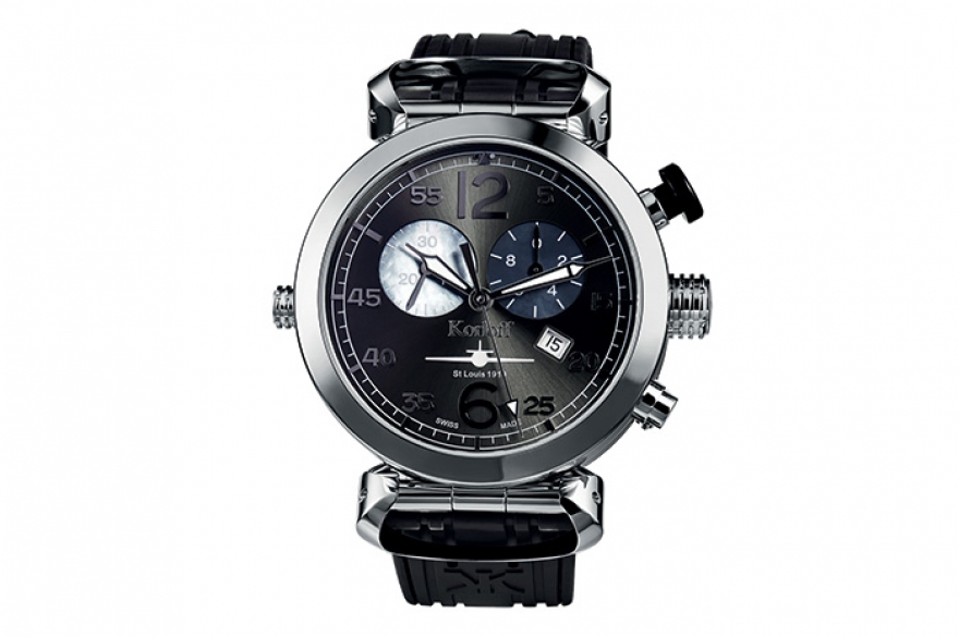 St. Louis Korloff Хронограф из хирургической стали — тезка самолета, на котором американский пилот Чарльз Линдберг в 1927 году в одиночку перелетел